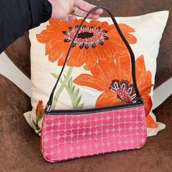 VINTAGE KATE SPADE DEMI BAG SIGNATURE CANVAS LEATHER VGUC - Picture 7 of 8